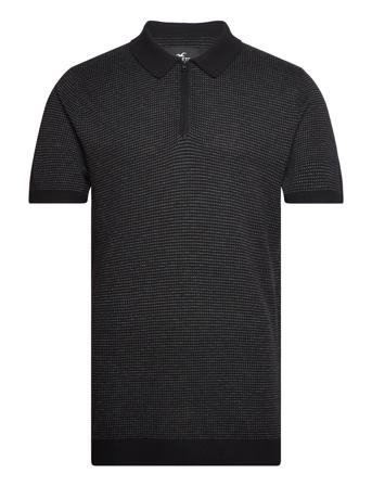 Hco. Guys Sweaters Tops Knitwear Short Sleeve Knitted Polos Black Hollister