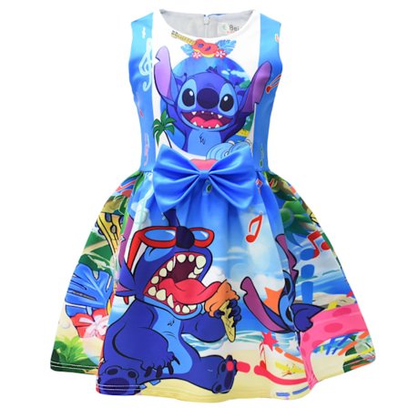 Lilo og Stitch Kjole med Sløyfe for Jenter