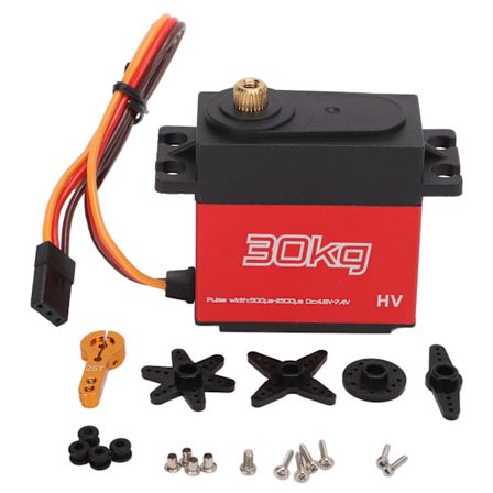 2 kpl 30 kg:n RC-metallivaihdeservo, 25 t:n metallinen servovarsi 1/10 kauko-ohjattavaan autoon ja lentokoneeseen