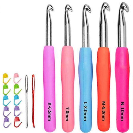 5 st Virknålar Set Storlek 6,5 mm+7,0 mm+8,0 mm+9,0 mm+10,0 mm