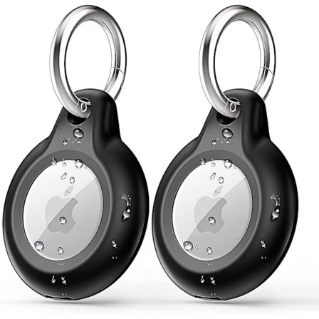 2 stk Airtag Nøkkelring Kompatibel med Apple Airtag Holder, Vanntett Støtsikker Airtags Beskyttelsesetui