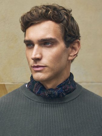 John Henric Men's Blaues & Rotes Paisley Bandana Size Onesize