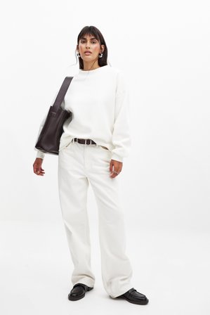 NA-KD Basic Tröja med hög hals - Sweatshirts - OffVit - M (EU 38-40)