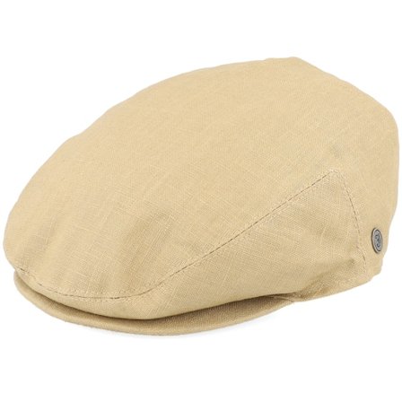 Jaxon & James - Beige flatcap Czapka Z Daszkiem - Linen Camel Snap Cap @ Hatstore