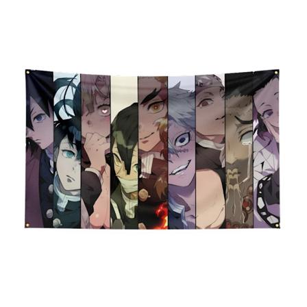 90X150CM D-Demon-Slayers Flag Polyester Digital Trykt Spil Tapet Gardin Til Dekoration ZH4923 120 x 180cm
