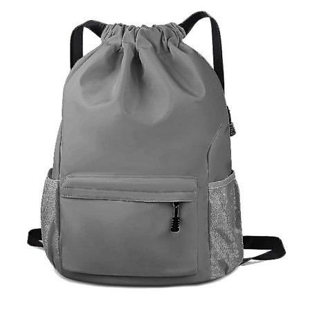 Snorrebægrepose Vandafvisende Snorrebægrepose Sportstaske Gymnastiktaske med Sidelomme Kvinder Mænd Grå