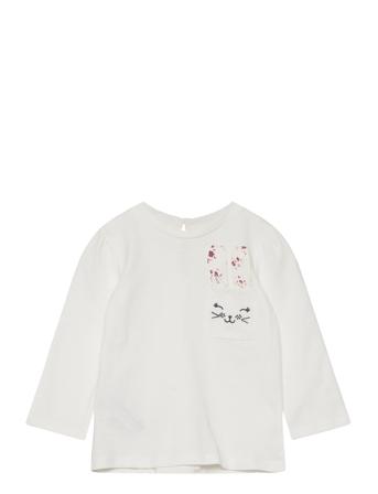 Printed Long Sleeve T-Shirt Mango White