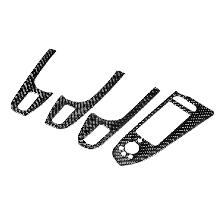 Karbonfiber Venstrehendt Dørvindu Løftepanel Knapp Ramme Trim Klistremerke Passer for A4 B8 A5 Q5