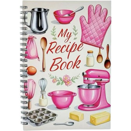 ING Oppskriftsbok - håndskrevne oppskrifter - familieoppskrifter - baking, kjøkkenplanlegging og matlagingsforberedelser