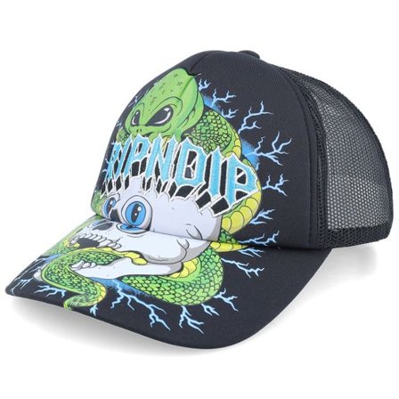 Ripndip - Svart trucker Keps - Skull & Bones Hat Black Trucker @ Hatstore