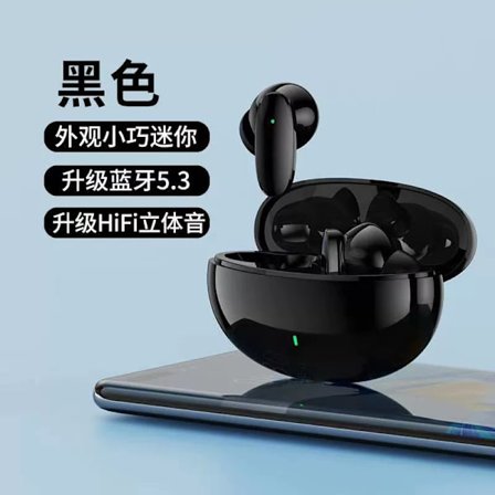 S90 Bluetooth-hörlurar 5.3 Halv-i-örat TWS trådlösa hörlurar är lämpliga för Apple och Android svart