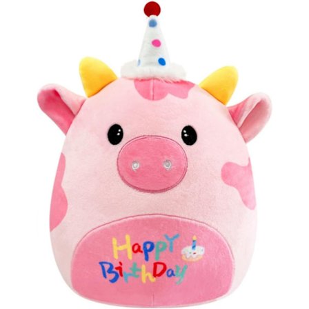 20 cm rosa ku myk plysjleke, julemyk plysjdyrleke, søt leke for barn jenter gutter bursdagsgave jul rosa