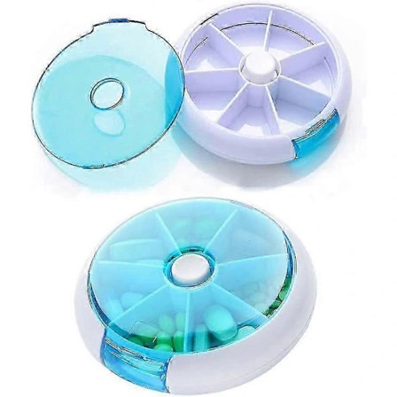 Lille daglig pilleæske, lille pilleæske til rejsen, rund pilleæske mini pilleæske (3 stykker)