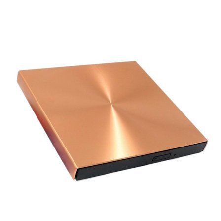 Ekstern DVD-drev USB 3.0 aluminiumslegering CD-brænder Plug and Play ultratynd til bærbar computer gylden