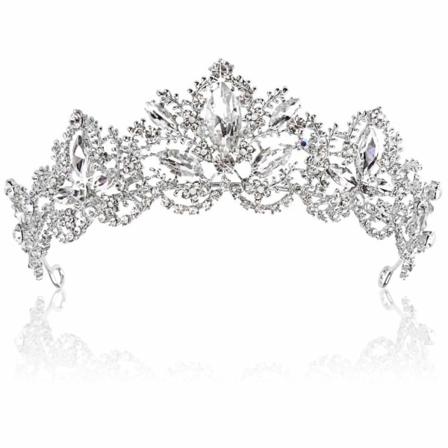 Rhinestone brudekroner (1 stk sølv)