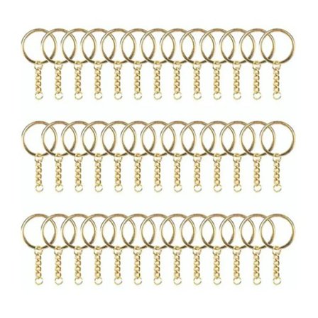 Nøgleringe Kæder Guldpoleret DIY Håndværk Metal Nøgleringe med Kæde til Rejser