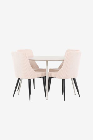 Venture Home - Plaza spisebord med Leone spisestol - Beige - Spisegrupper - Fra Homeroom