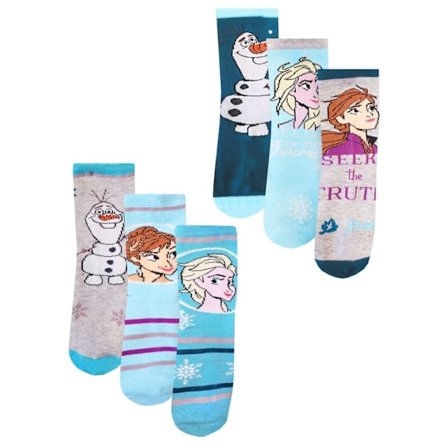 Frozen Girls Character Socks (6-pack) 12.5 UK Barn-3.5 UK Barn