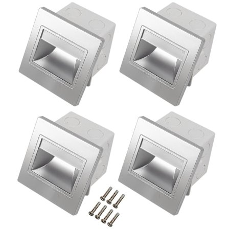 4 stk. Trappelys LED 3w LED Forsænket Væglampe Fodlys Trin Indendørs Baggrundsbelysning Natlys