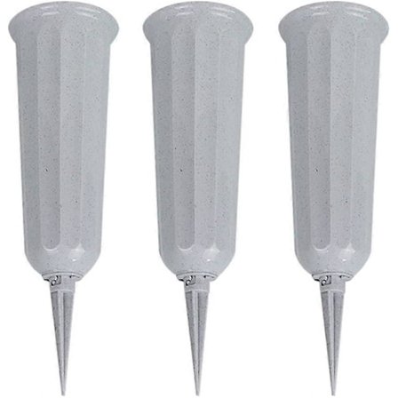 3 stk. Kirkegård Grav Kon Vase, Plenfeste Blomsterholder med Jordspyd Gravstein Blomsterbeholder