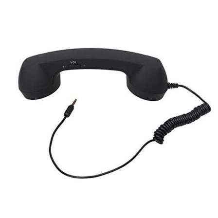 Universal retro telefonrør Strålingssikker Sort
