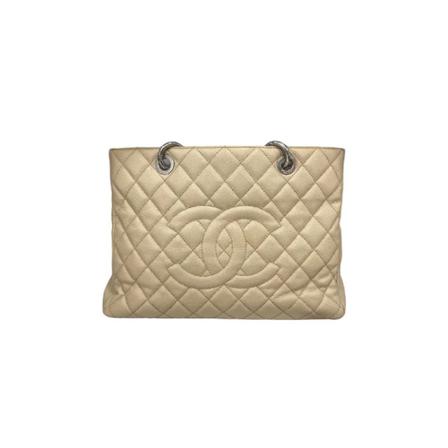 Chanel Vintage, Pre-owned Leather Shoulder Bag Beige, Dames, Maat:ONE Size,leer