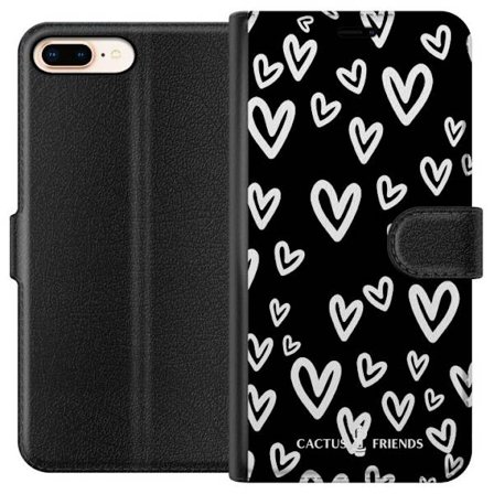 Yhteensopiva Lompakkokotelo Apple Apple iPhone 7 Plus Cactus and Friends - Handdrawn Love Chaos