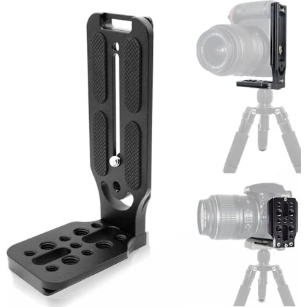 L-Beslag Vertikal Plademontering til Gimbal Stabilisator 1/4' 3/8', DSLR Kamera på Video Tripod Monopod/3-Akset Håndholdt Gimbal Stabilisator