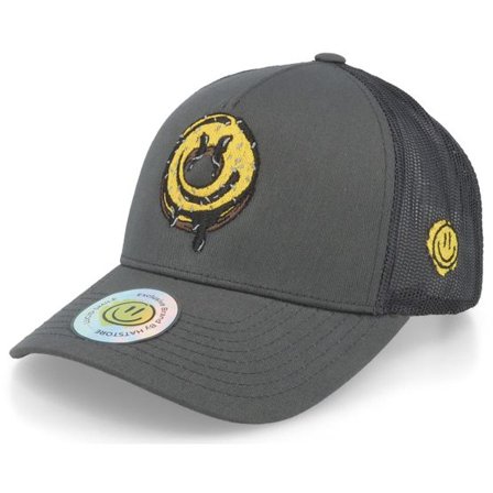 Lucid Smile - Grå trucker Keps - Doughnut Smile Grey A-framed Trucker @ Hatstore