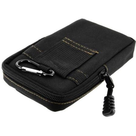 Universal Smartphone Pouch Bælte Loop Case + Karabinhage - Sort Svart