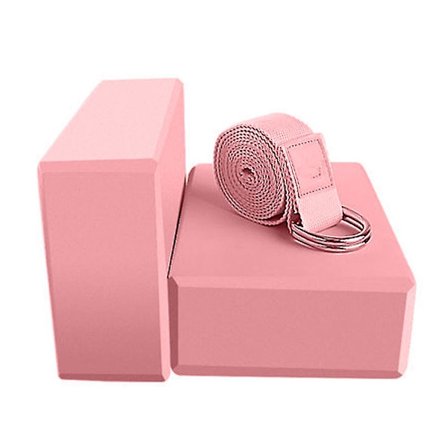 Kork Yoga Blok 2-pak Eva Skum Yoga Blok Sæt af 2 Yoga Blok med Strop, Yoga Mursten med Strop, Yoga Blok Yoga Mursten Yoga Cube Strækblokke