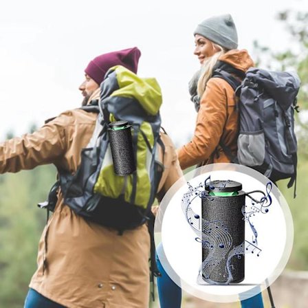 Bluetooth-högtalare, trådlös stereo dubbelparning, bärbar högtalare med HD Surround Bass-ljud för utomhus, camping, strand, sport, pool, dusch(Svart)