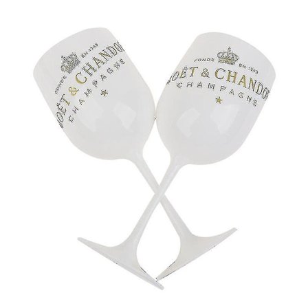 2 st vita plastglas, festliga festdrycker, dryckesvinglas, champagneglas