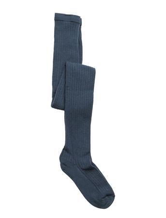 Wool Rib Tights Socks & Tights Tights Blå Mp Denmark