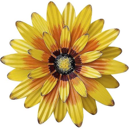 Metal Blomster Vægsmykker, Havevægskunst Stor 3d Solsikke Tusindfryd, Stor Tusindfryd Blomster Vægskunst