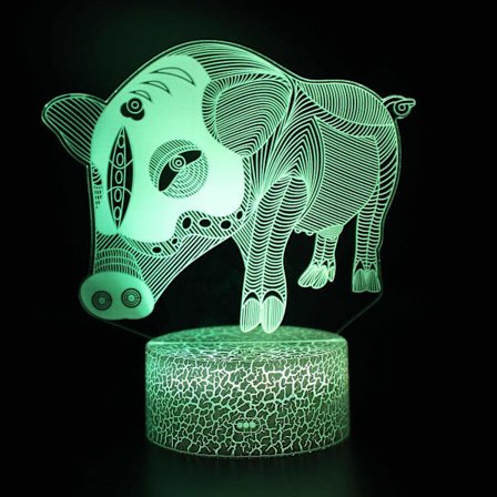 3D-lampor med fjärrkontroll, LED-lampa 16 färger Ljus Dimbar Touch Switch USB / batteriinsats, Bi