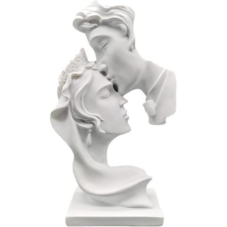 Love Kiss Staty, Dekorativa Figurer, Modern Vardagsrumsdekoration, Polyresin Abstrakt Skulptur, Present Idé