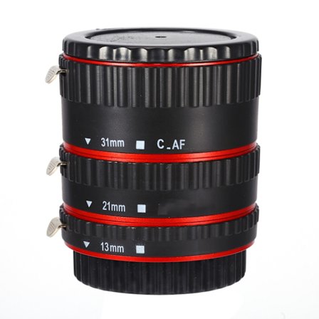 Röd Autofokuserande AF Makroförlängningsrör Set Ringadapter för Canon EF EFS-objektiv