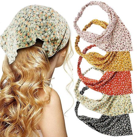 Blomstermønstret hårbånd - 5 stk. hårbånd, chiffon bo