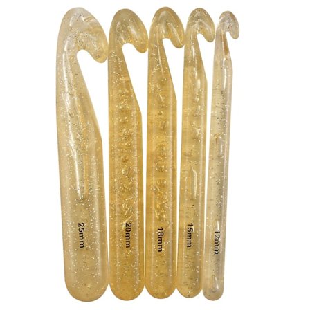 Kristallvirkad 5-delad set, transparent och tjock plast