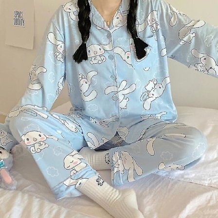 Sanrio Kawaii Pyjamas Cinnamoroll Söt tecknad koreansk studenthem Hem Kläder Flickvän Present
