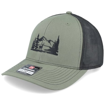 Wild Spirit - Grön trucker Keps - Buck Nature Silhouette 112 Split Loden/Black Trucker @ Hatstore