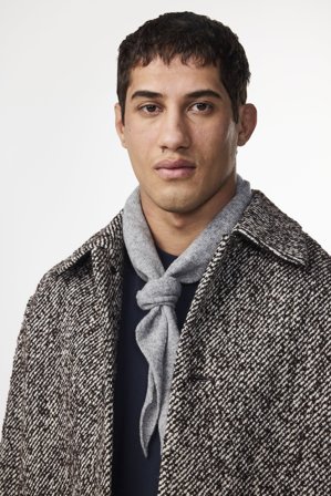 NN.07 Triangle Scarf 6623 Schal Herren Grau Wolle