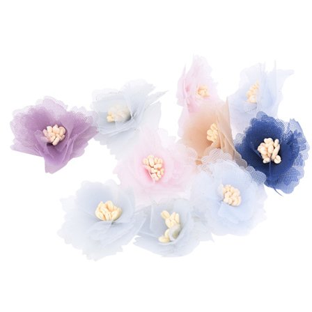 10 stk kunstige stoffblomster fargerike DIY klær bryllupsfestdekorasjon 4cm