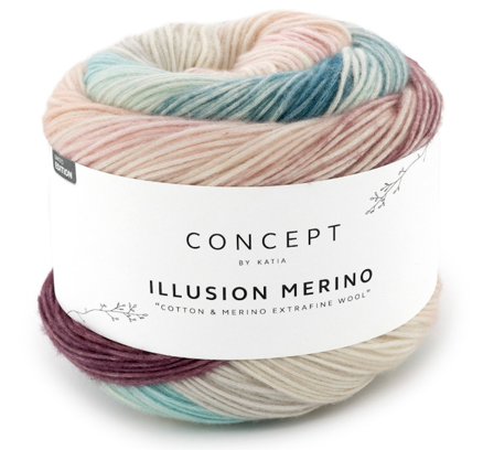 Katia Illusion-Merino Rose-Turkis 303, 200g