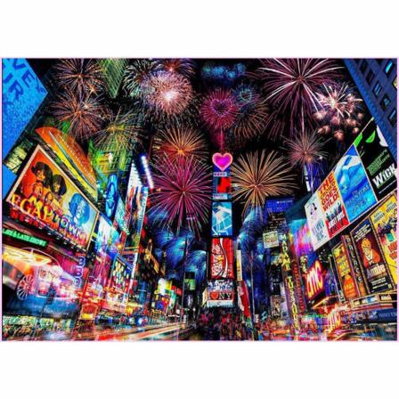 Diamond Painting Fyrkantiga Pärlor 50x70 Cm 5d Diy New York Neon Multifärg