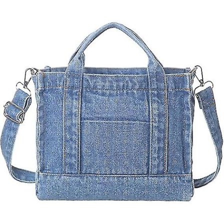 Denim Wallet Jeans Travel Tote Bag Ladies Beach Bag Denim Wallet Og Tote Bag Til Pigede Kvinder Lyseblå