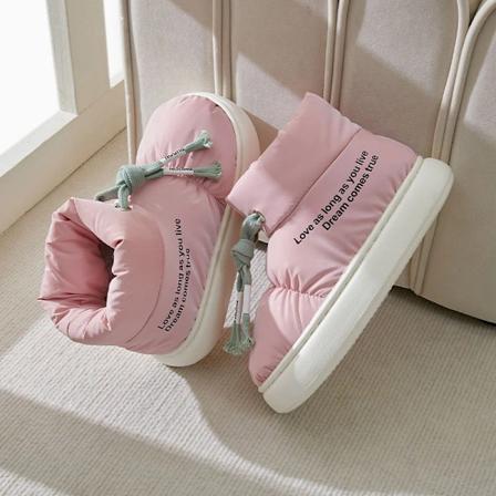 Komfortable Bløde Sål Vinterstøvler Kvinder Vandtætte Tykke Plys Sne Støvler Kvinde Casual Hold Varme Bomuld Polstrede Sko Damer Pink 40-41