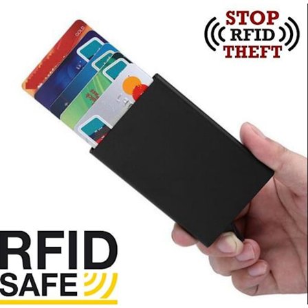 Card holder with RFID Safe Protection Aluminum compartment Smart Wallets