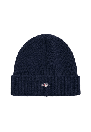 GANT Unisex. Shield Wool Beanie Mössor Herr Blå ONESIZE
